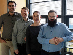 KLAS-Team, from left to right: Rodrigo Perez-Garcia (MPIKG/TU-Berlin), Dr. Tom Robinson (MPIKG), Katja Schulze (MPIKG), Dr. Arren Bar-Even (MPIMP)