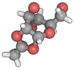 Dreidimensionale Struktur der Oxoniumionen von Traubenzucker