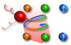 Das magnetotaktische Bakterium Magnetococcus marinus schwimmt entlang Looping Trajektorien, die Schwimmbahnen beschreiben doppelte oder sogar dreifache Spiralen.