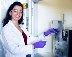 Dr. Nieves Lopez in the lab.