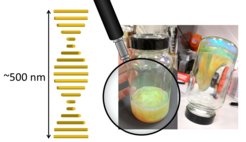Bottle with coloured liquid (hydroxypropyl cellulose)