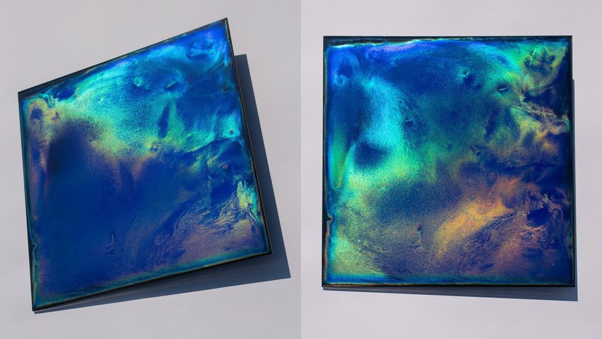 Iridescent structural colours from two different angles Irisierende Strukturfarben aus zwei verschiedenen Blickwinkeln